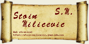 Stoin Milićević vizit kartica